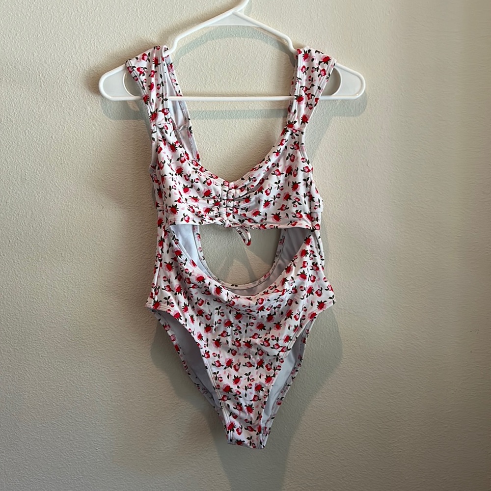 One piece cut out bathing suit